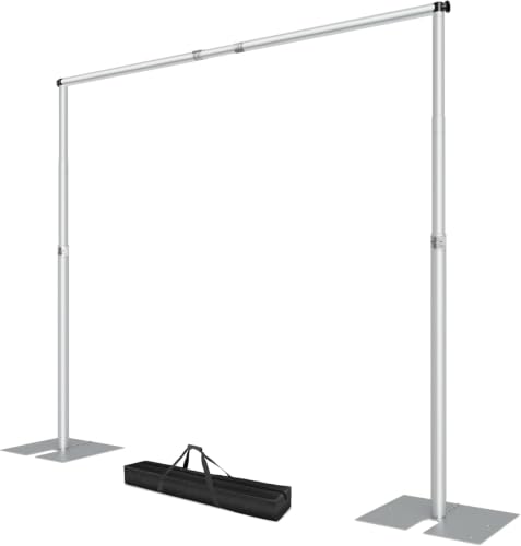 EMART Kit di Supporto per Sfondo 3 x 3,6 m Resistente con Base Argento