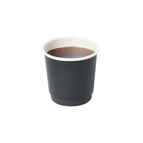 Image of Restaurantware 4 Ounce Disposable Cups, Pack of 500 Double Wall Hot Cups - Lids Sold Separately, Featuring a Black Paper Insulated Design, Ideal for Serving Coffee, Hot Chocolate, Tea, and More