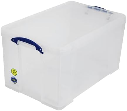 Really Useful 84Litre Box With Lid Clear Spacious Storage Durable Material Stackable