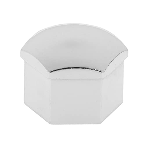 HEAVY DRIVER® 20x T39 Wheel Lug Bolt Nut Cap Center Cover Fit for Audi Skoda, Tool (Silver)