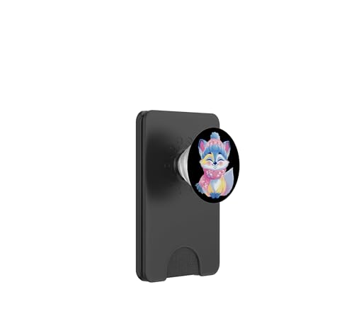 PopSockets PopWallet para MagSafe con Soporte de Piel Azul Fox