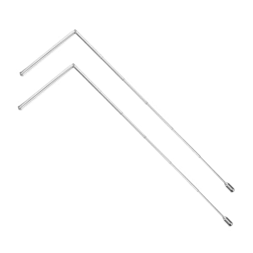OUNONA 2pcs Ruler Portable Dowsing Detection Rod Double Witching Paranormal Equipment and Aluminum Stick Spirit Divining Rods Mystic Collapsible Specimen Divine Use Silver Iron