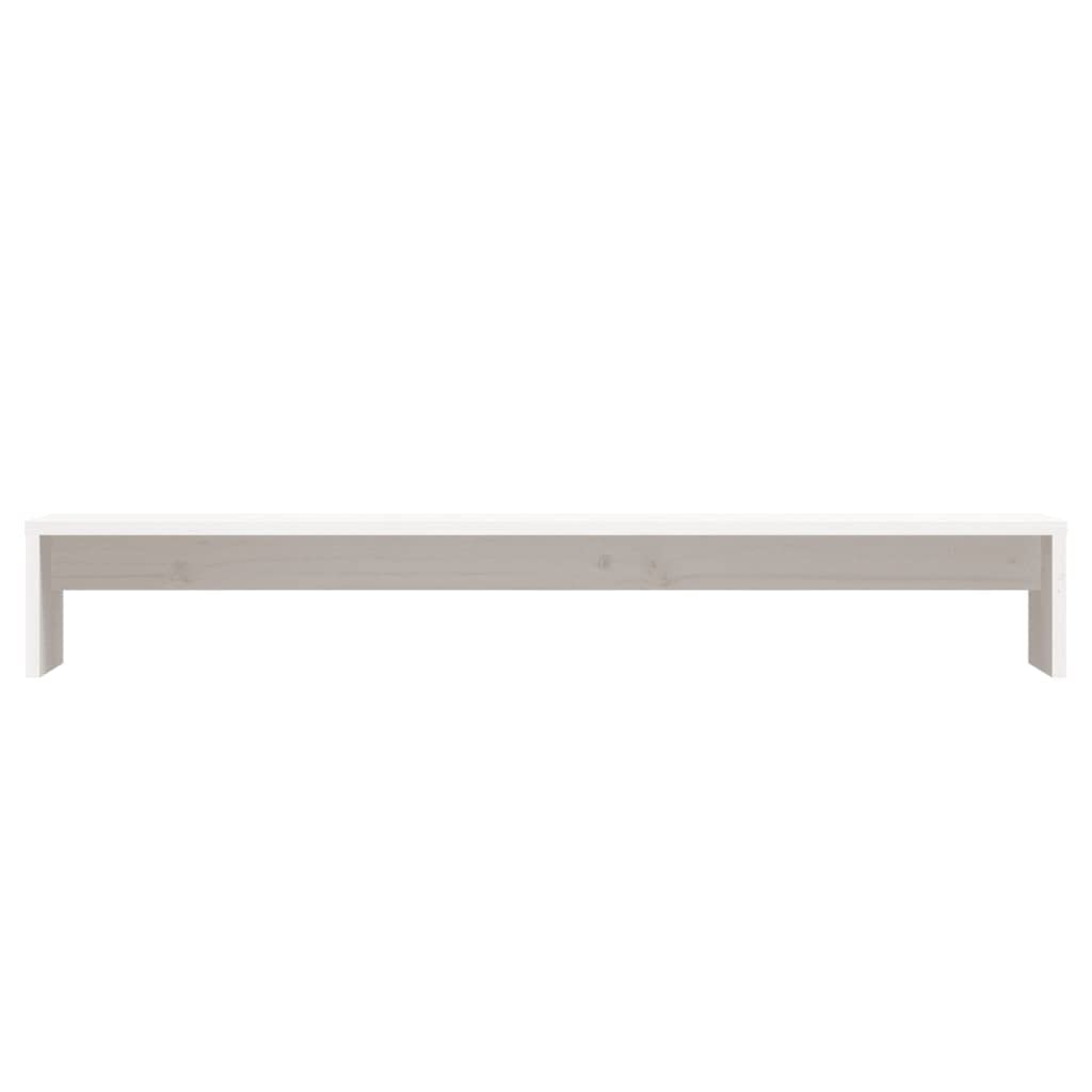 Supporto Per Monitor In Legno Di Pino - 100x27x15 Cm, Bianco, Per TV, PC E Desktop - Foto 6