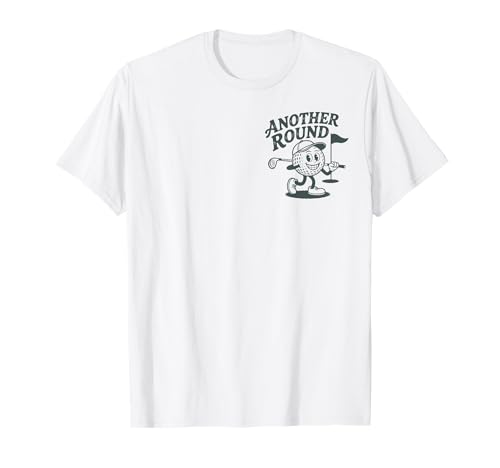 Funny Golf T Shirts Another Round Golf Ball and Cocktail Tees for Men and Women