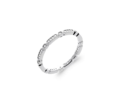 Bague alliance en argent 925 rhodié Tata Gisèle au design géométrique moderne