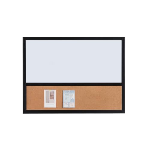 Magnético Pizarra Combinada de Borrado en Seco y Corcho Pizarra Mural Pizarra Tablones de Anuncios Combinación Marco Negro para la Escuela, la Oficina y el Hogar (Color : Style3, Size : 60 * 90cm)