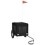 vidaXL Rimorchio da Bici per Animali Nero Oxford e Ferro