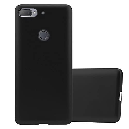 Cadorabo Hülle kompatibel mit HTC Desire 12 Plus Schutzhülle TPU Silikon Hülle Metallic Design Slim Kratzfest Weiche Gummi mit R&umschutz Hülle Hülle für HTC Desire 12 Plus in Schwarz