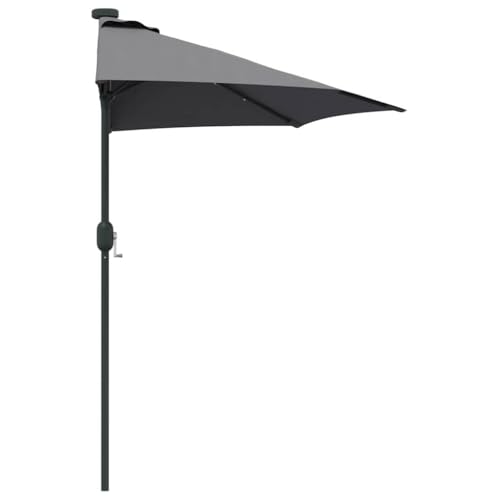 Parasol de marché anthracite grand format pour extérieur et balcon