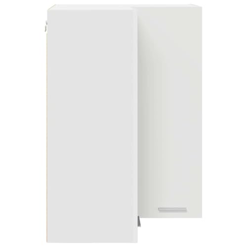 Meuble de cuisine en bois suspendu finition blanche épurée - 8