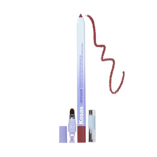 Kosas Hotliner Retractable Lip Liner Pencil with Built-In Brush & Sharpener - Easy Contouring, Hydrating, Long-Lasting - Pigmented Creamy Texture for Plumping Lips - Hyaluronic Acid & Konjac- Beyond