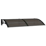 vidaXL Marquesina de Puerta, Toldo para Porche Ventana, Refugio de Lluvia Nieve, Marquesina Exterior, Policarbonato Negro 150x75 cm