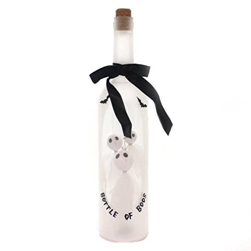 Bottle of Boos Ghosts Light Up LED 13 Inch Wine Bottle Halloween Tabletop Figurine