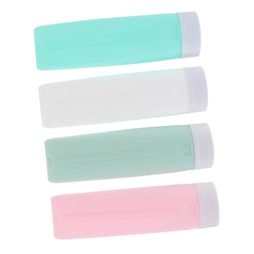 FONDOTIN 4個 硅?詰め替えボトル 滑らか押し出し式 漏れ防止密封構造 小型旅行用液体容器 シャンプーローション兼用 耐久性シリコン素材