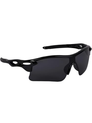 Image of Sports Sunglasses for Men & Women | UV400 Protective Shield Lens | Lightweight Cycling, Running, Driving, Cricket, Fishing & Outdoor Wraparound Sunglasses
