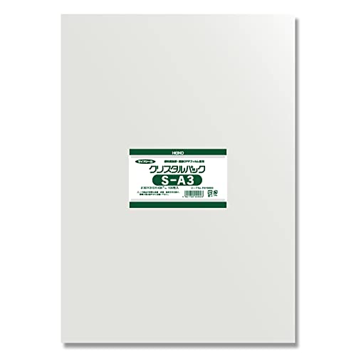 【ケース販売】HEIKO OPP袋 クリスタルパック S A3 006739900 1ケース(100枚入×30袋 合計3000枚)