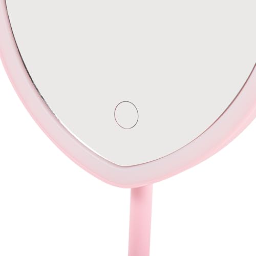 Espejo de maquillaje LED en forma de corazón recargable USB miniatura 3