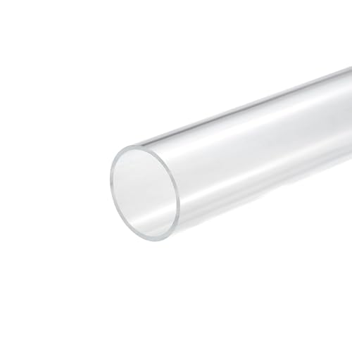 MECCANIXITY Acrylic Pipe Clear Rigid Round Tube 46mm(1.8") ID 50mm(2") OD 10" for Lamps and Lanterns, Water Cooling System