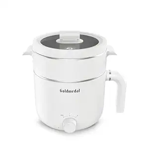 Goldmedal Electra 1.5 Liter Stainless Steel Multi Cooker - White | Pack of 1 | for Hot Pot, Cooking Noodles or Dumplings, or Boiling Water