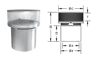 Duravent 16DCA-VC1 DuraChimney II Chimney Cap, 16" Size, 25" Length