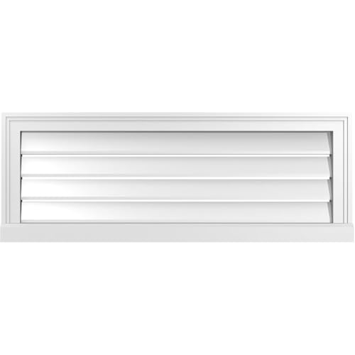 Ekena Millwork GVPVE38X1403SF Vertical Surface Mount PVC Gable Vent, Factory Primed White
