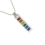 Hohopeti Collar Colgante de Arcoíris de Acero Inoxidable para Mujer, Cadena de Cuentas Redondas, Colorido y Resistente Decoloración, Joyería de Moda Adecuado para Obsequio y Uso Diario