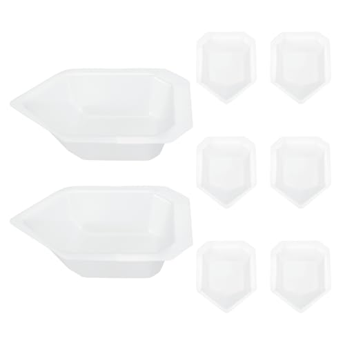 PATIKIL Lot de 8 petits distributeurs de poudre jetables en plastique en forme de bateau - 500 ml - Plats de pesée antistatiques faciles à verser pour la mesure de la poudre de laboratoire - Blanc