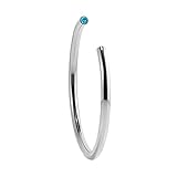 Stella Valle March Birthstone Bracelet - Rhodium Plated Brass Cuff Bracelet with Light Blue...
