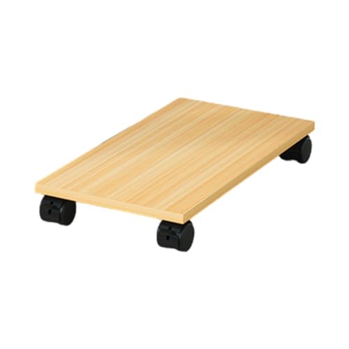 ILSMYSUTRA® Desktop CPU Wooden Rolling Stand PC Holder Cart for Under Desk Gaming School Wood - Image 2