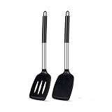Juego de espátulas silicona antiadherentes y resistentes al calor for filetes. Utensilios cocina for cocinar. Kit herramientas(2-piece set)