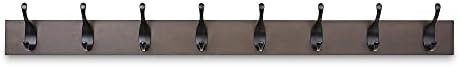 Amazon Basics Wall-Mounted Coat Rack - 5 Hooks, Light Walnut, Lot of 1
