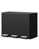 GarveeHome Mülleimer Küche, Mülleimer 3 fächer, Mülltrennsystem 3 x 15 Liter, Tretmülleimer mit Edelstahldeckel, Softclose-Deckel mit Inneneimer für Recycling und Restmüll, Schwarz