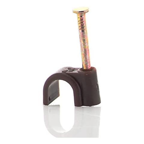 Reulin 7mm Round Cable Clips, Brown, 100 Pack Cover
