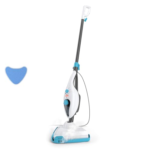 Vax Steam Clean Multi Steam Cleaner Portable Handheld and Floor Steam Mop 9 Accessories for the Oven Bathroom and Home Easy to Carry 1300W 2.1kg White and Blue S85-CM