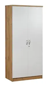 U P Furniture Uniti 2-Door Engineered Wood Wardrobe (White, Matte Finish)