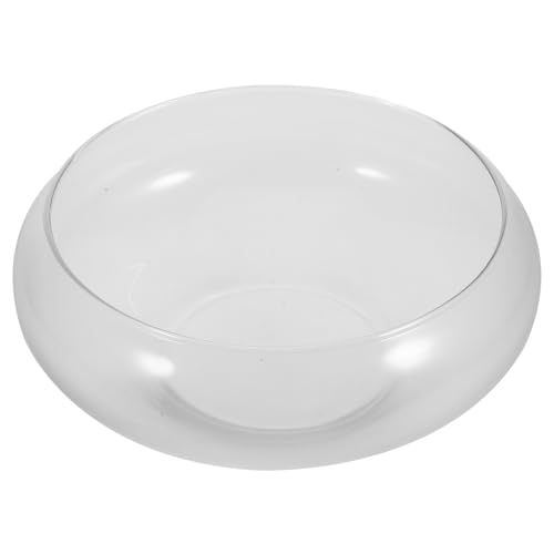 GANAZONO Pecera Transparente De Vidrio Redonda De 9.84X9.84X3.93In Maceta Hidropónica para Escritorio Acuario Portátil para Pequeños Peces Decoración De Hogar Oficina Y Jardín