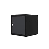 PROREGAL Schließfachwürfel Blocky mit Drehriegelschloss für Vorhängeschloss | HxBxT 40x40x40cm | Anthrazit/Anthrazitgrau | Schließfachschrank Metallspind Wertfachschrank
