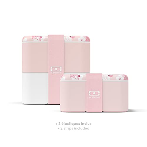 Monbento - Large Bento Box Mb Square Sakura With Compartments - Leakproof Lunch Box For Work And Meal Prep - Bpa Free - Food Grade Safe - Japanese Flowers - Pink #TOP3