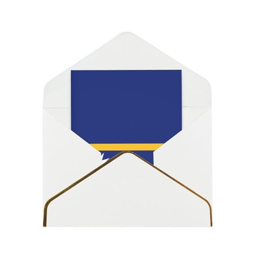 Grußkarten mit Flagge von Nauru, für alle Anlässe, für Dankeschön, Geburtstag, Glückwünsche, Umschläge, Blanko-Karten
