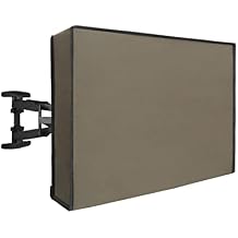Waterproof Outdoor TV Cover for 50-52 inch TV with Bottom Covered, Thick Fabric, Dustproof and Weatherproof TV Cover with Remote Control Pocket, Camel
