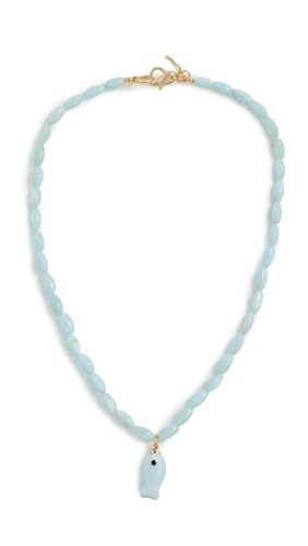 Logan Tay Womens Light Blue Beaded Fish Necklace Blue One Size