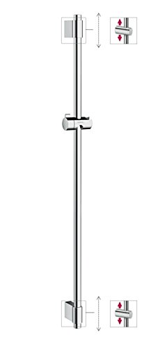 hansgrohe Unica Varia - Brausestange, Duschstange 105 cm mit Duschkopfhalterung verstellbar, Chrom