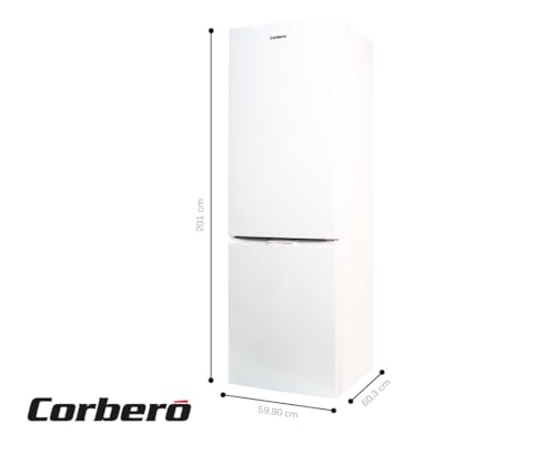 Corbero - Frigorífico Combi | CCH200322NFW | 326L | 60,3x59,9x201 | No Frost | Luz LED | Fresh Box | Crisper | Balcones Ajustables | Estantes de Cristal | Huevera | 40 dB | Blanco - imagen 4