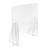 Spuckschutz aus 5mm Acrylglas extra dick Virenschutz, Hustenschutz, Thekenaufsatz mit Durchreiche Breite 30 cm, Höhe 10 cm, Größe wählbar (Breite 100 cm, Höhe 50 cm)