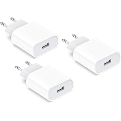 Cargador Usb De Pared Cargador USB, 3-Pack 5V/1A Enchufe USB Adaptador Pared Universal Corriente Compatible con iPhone 11 X/XS/XS MAX/XR 8 7 6 6S Plus SE 2020 5S, Samsung Galaxy S9 S8 S7, Android,Tableta,Pad
