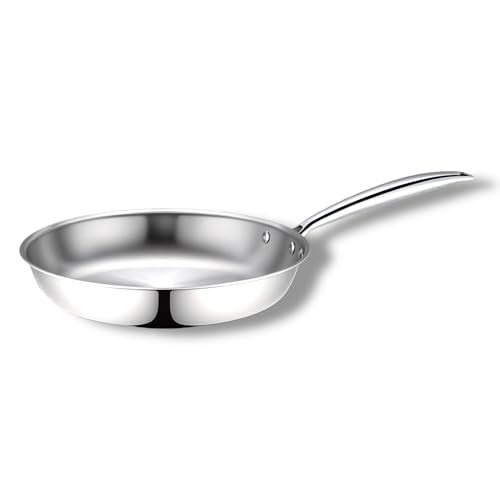 Cflagrant® Poêle en Acier Inoxydable Premium Triply Inox 18/10 sans PFAS/PFOA/PTFE/Cadmium et Sans Revêtement Antiadhésif (32cm)