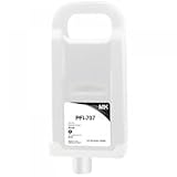 Aovtysa PFI707 PFI-707 PFI 707 Refillable Ink Cartridge 700ML 5 Colors with Permanent Chip Compatible with ImagePROGRAF IPF 830 840 850 Printer(MBK)