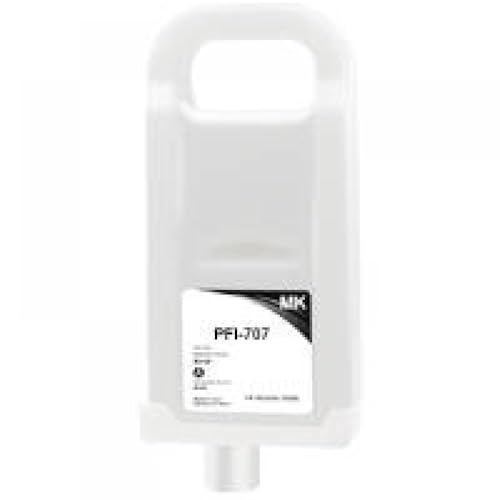Aovtysa PFI707 PFI-707 PFI 707 Refillable Ink Cartridge 700ML 5 Colors with Permanent Chip Compatible with ImagePROGRAF IPF 830 840 850 Printer(MBK)