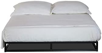 Home Treats Solid Metal Platform Bed Black. Minimalist Bed Frame (Queen Size Small Double 4ft, No Mattress)