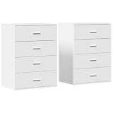 vidaXL Aparadores 2 uds Madera de ingeniería Blanco 60x39x80 cm, Armario de Almacenamiento, gabinete aparador, Mueble para Pasillo, Buffet